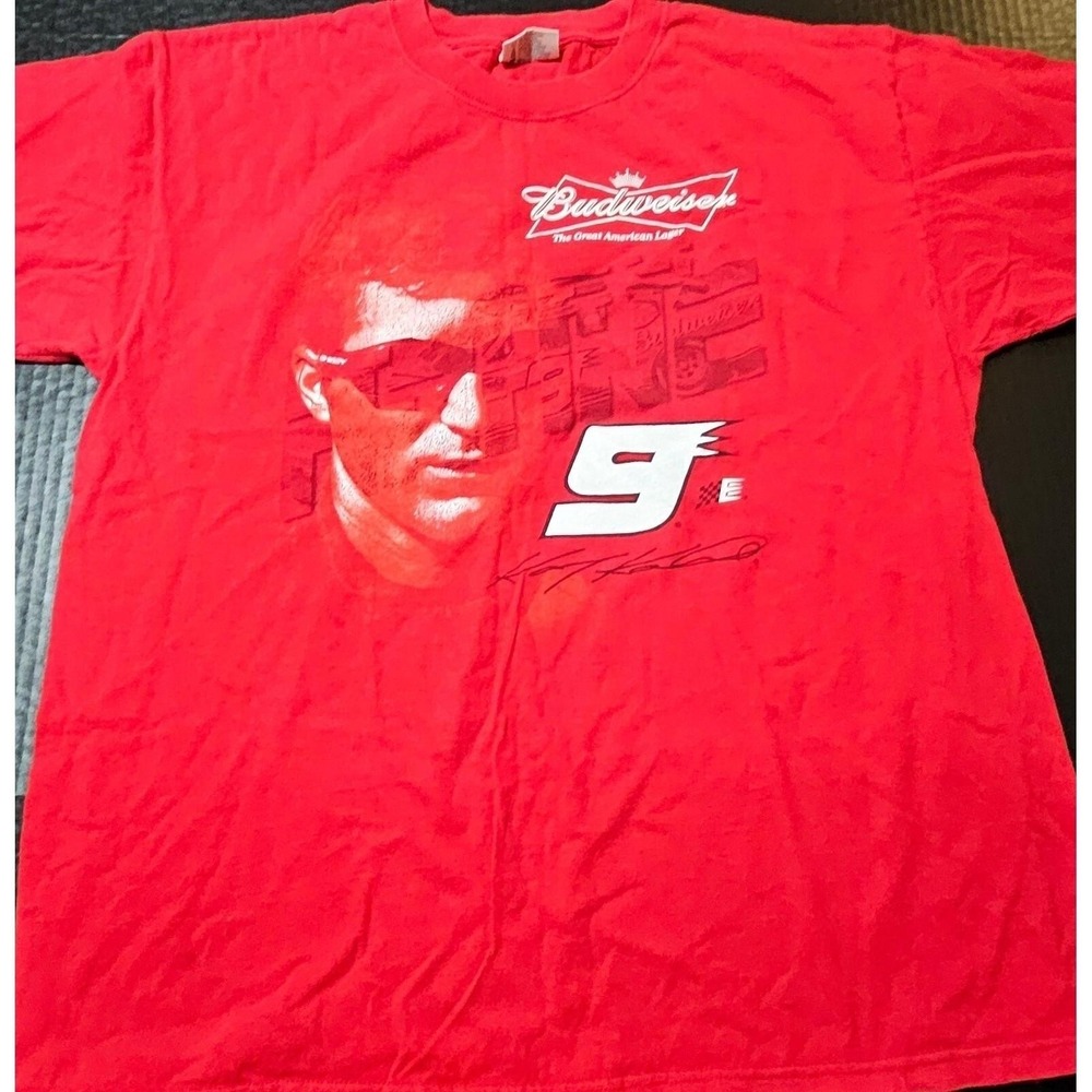 NASCAR Chase Authentics Kasey Kahne Budweiser #9 Red T-Shirt‎ Mens XL Racing Tee